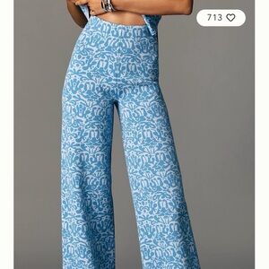 Anthropologie Maeve Jacquard Sweater Pull-On Pants